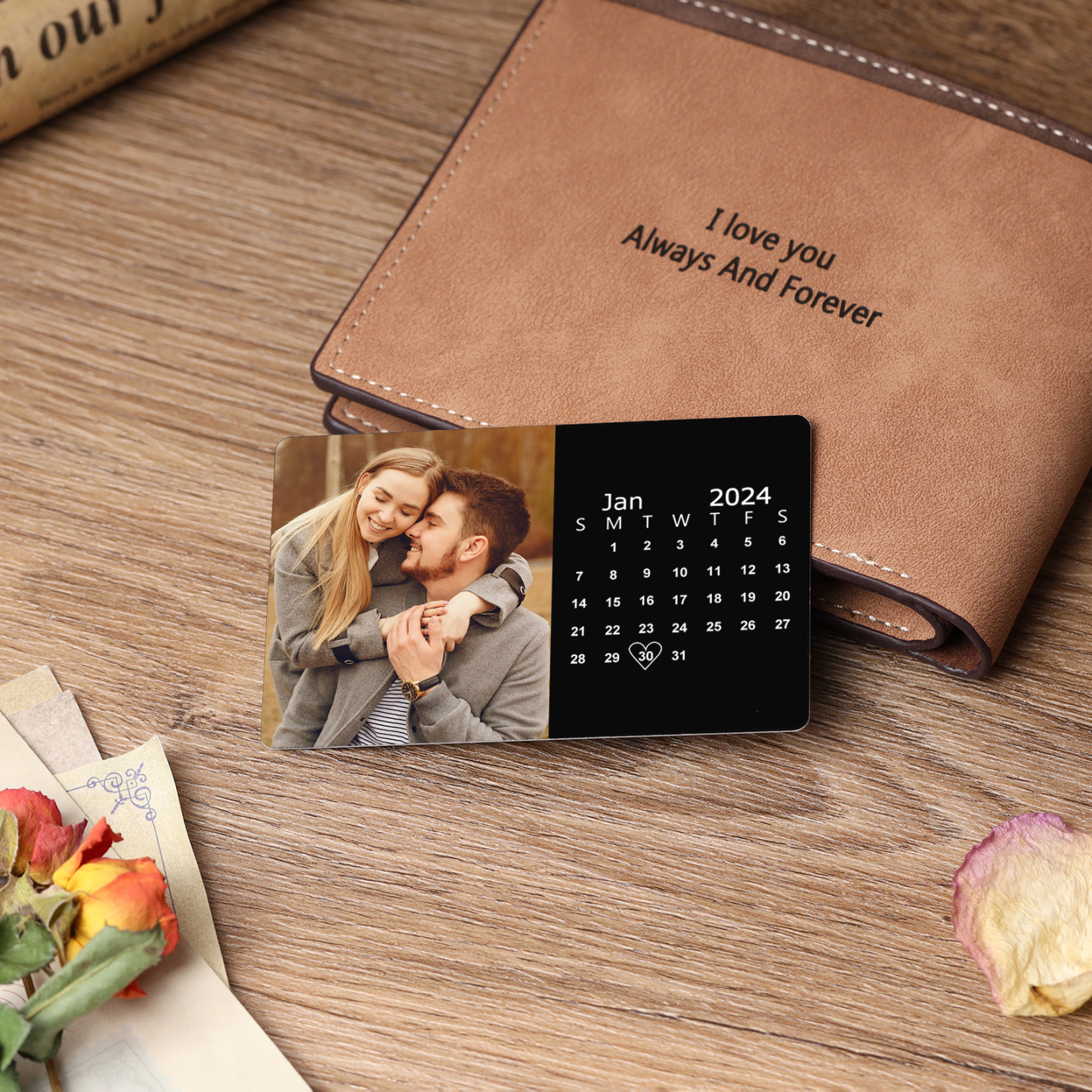 Personalised Wallet Card Cherish Every mument Valentines Day Gift for Him