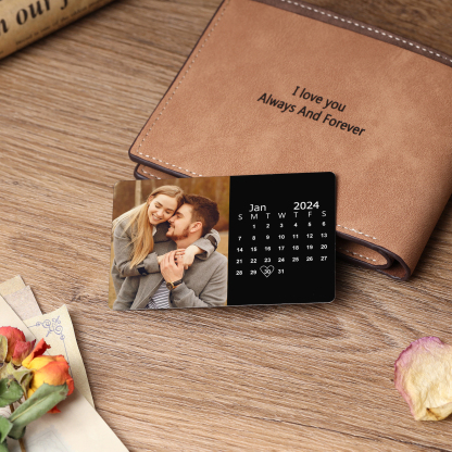 Personalised Wallet Card Cherish Every mument Valentines Day Gift for Him
