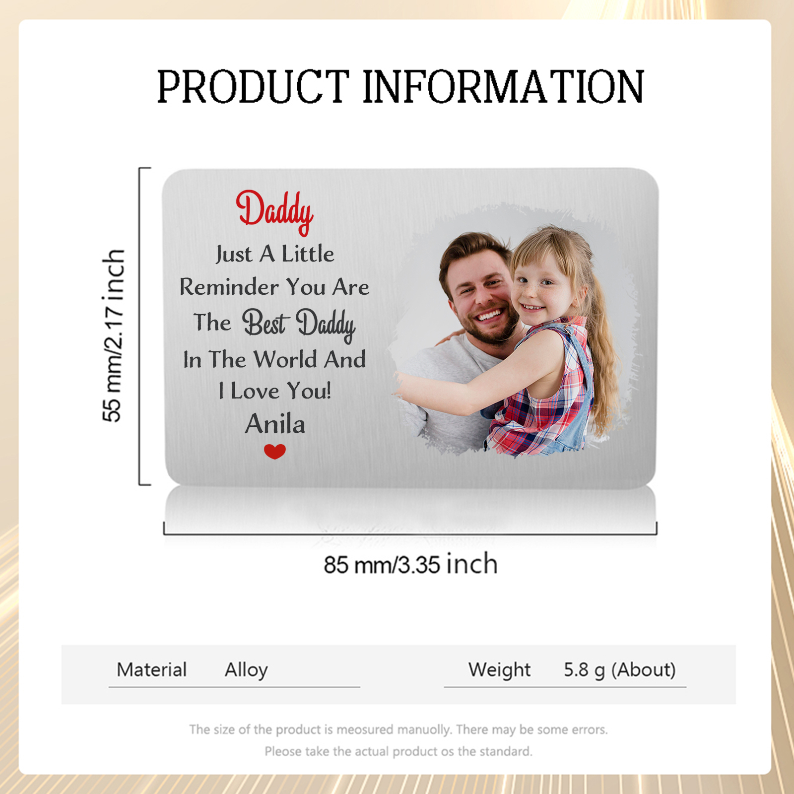 Personalized Wallet Card Daddy Just A Little Reminder You Are The Best Custom Gift for Dad | Jessemade