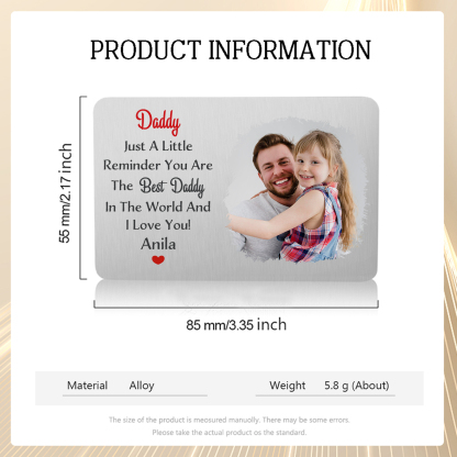 Personalized Wallet Card Daddy Just A Little Reminder You Are The Best Custom Gift for Dad | Jessemade