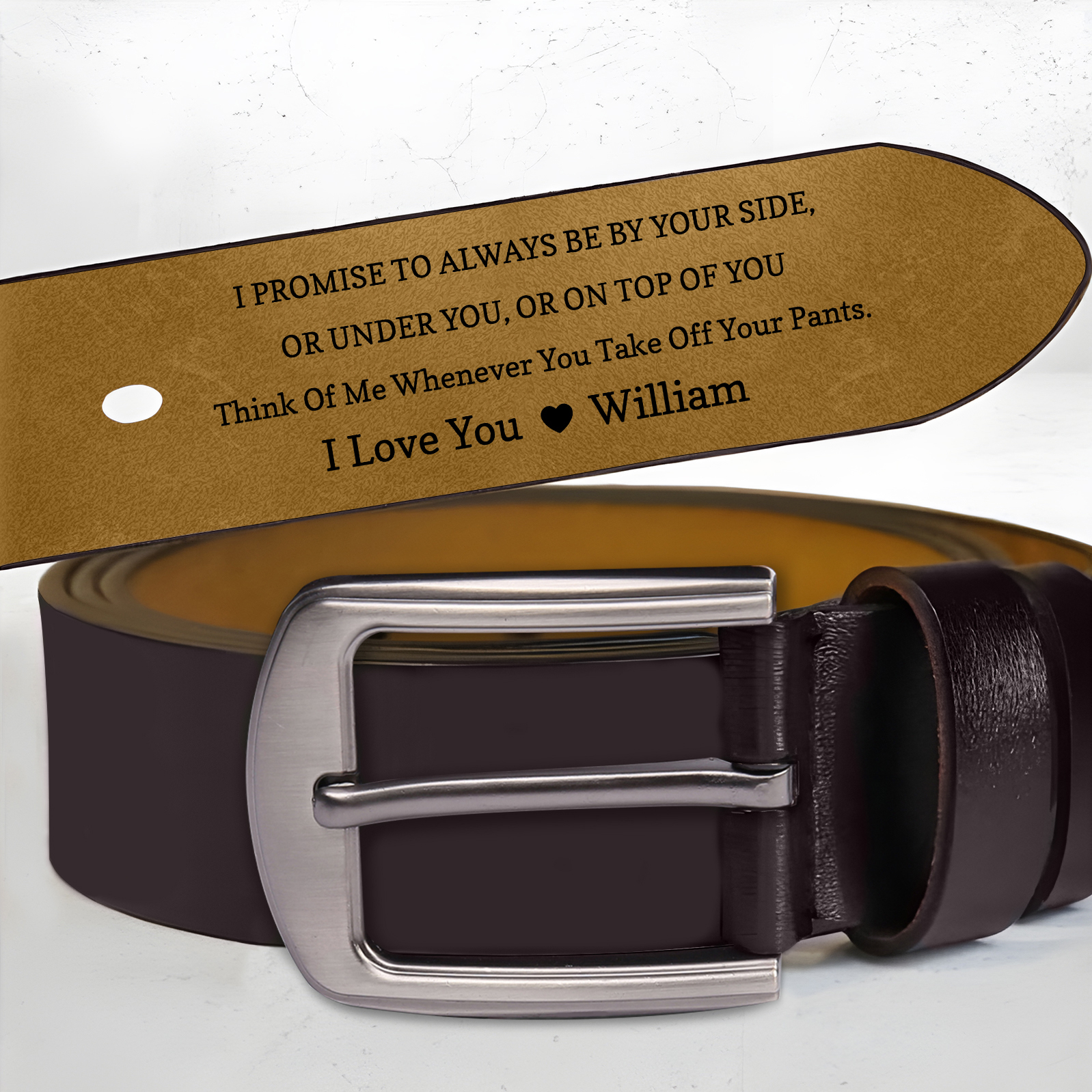 Personalised Man’s Belt Custom 2 Letters Hidden Message Gift for Him | Jessemade