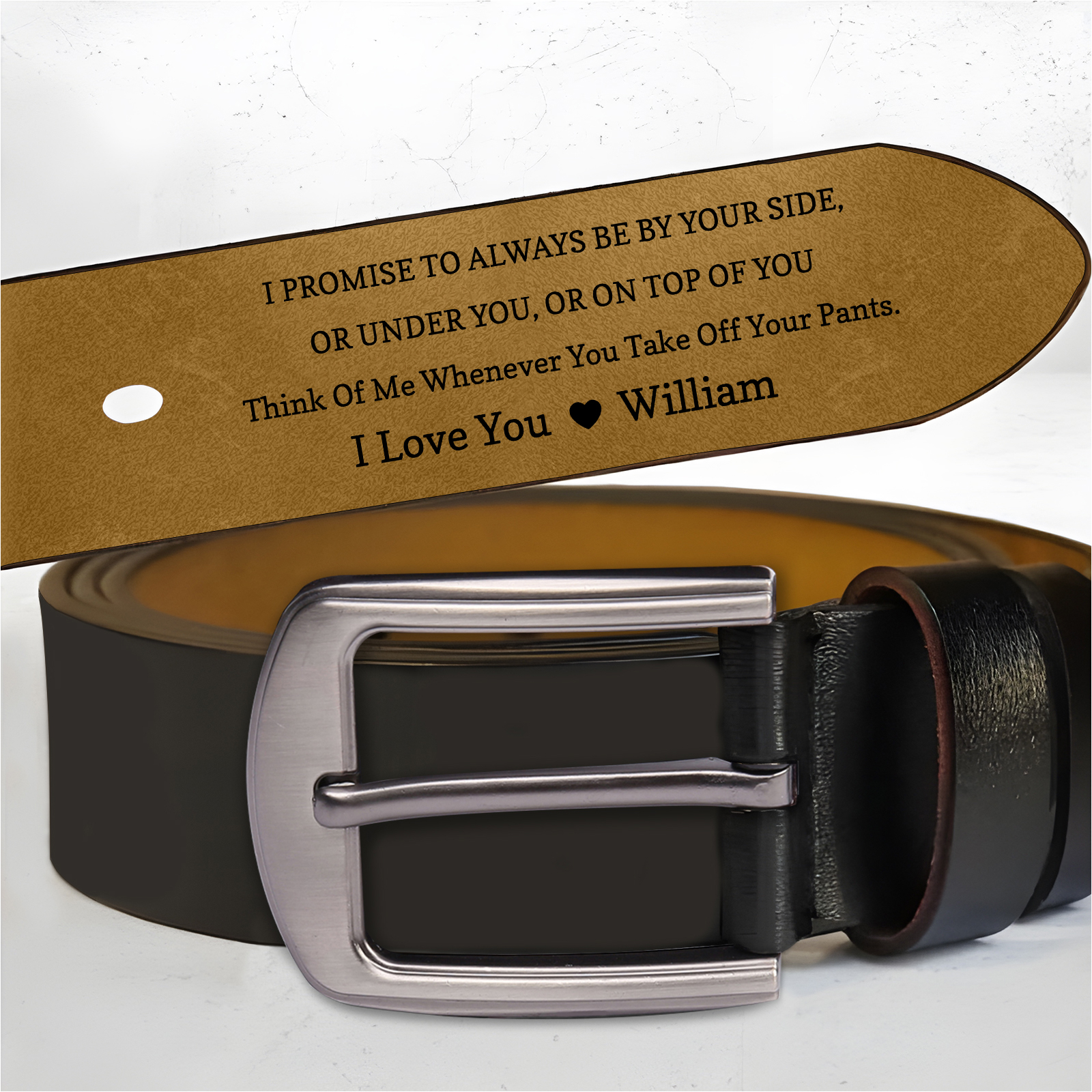Personalised Man’s Belt Custom 2 Letters Hidden Message Gift for Him | Jessemade