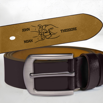 Personalised Men's Belt Custom Engraved Leather Belt with Names Thoughtful Gift for Dad | Jessemade