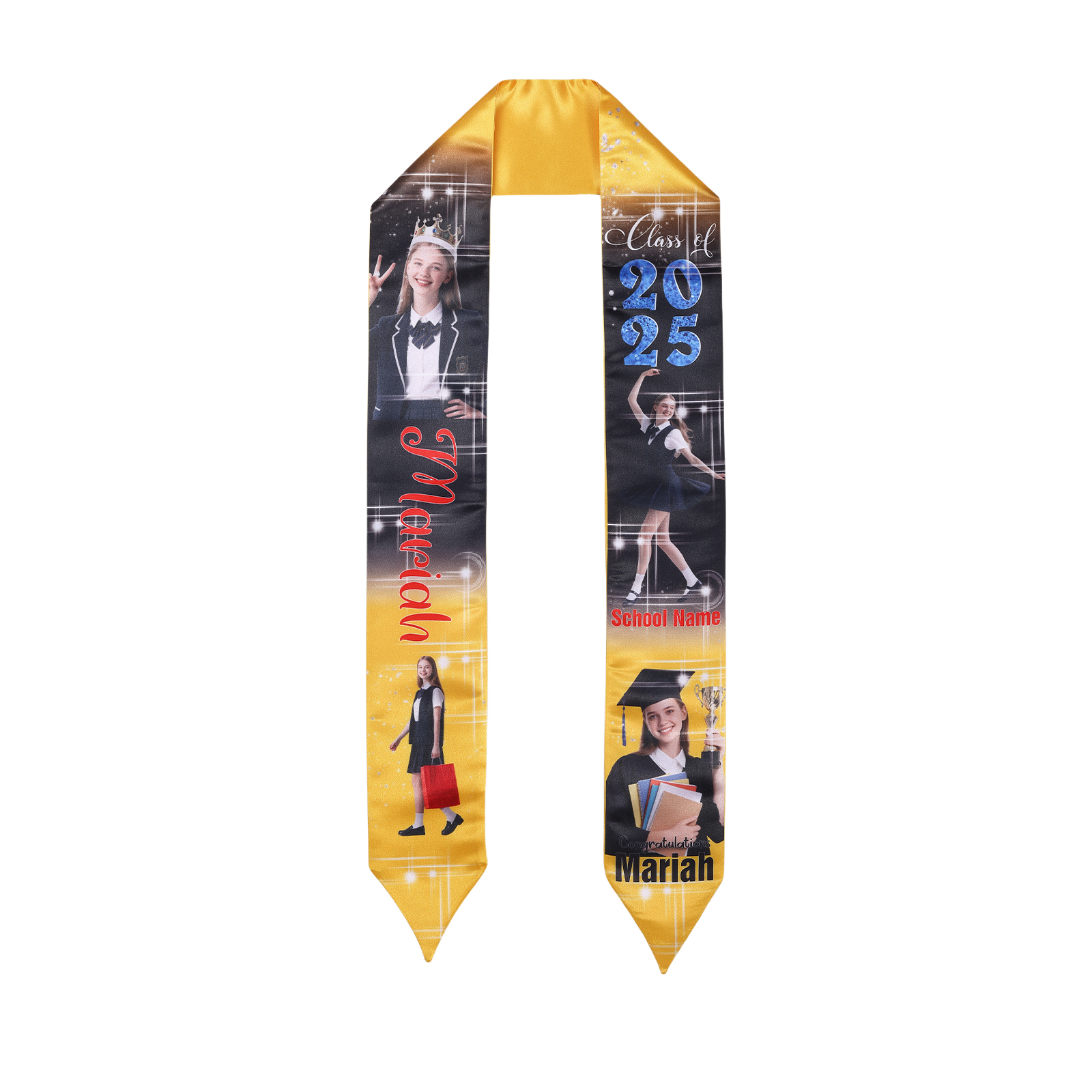 Personalised Graduation Photo Ribbon with Name, Year & Text | Jessemade