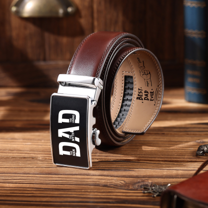Personalised Belt Custom 2-6 Names and Engraved Fist Bump Engraved Leather Belt Thoughtful Gift for Dad | Jessemade