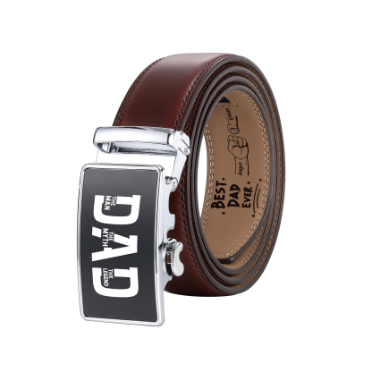 Personalised Belt Custom 2-6 Names and Engraved Fist Bump Engraved Leather Belt Thoughtful Gift for Dad | Jessemade