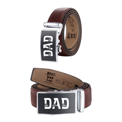 Personalised Belt Custom 2-6 Names and Engraved Fist Bump Engraved Leather Belt Thoughtful Gift for Dad | Jessemade
