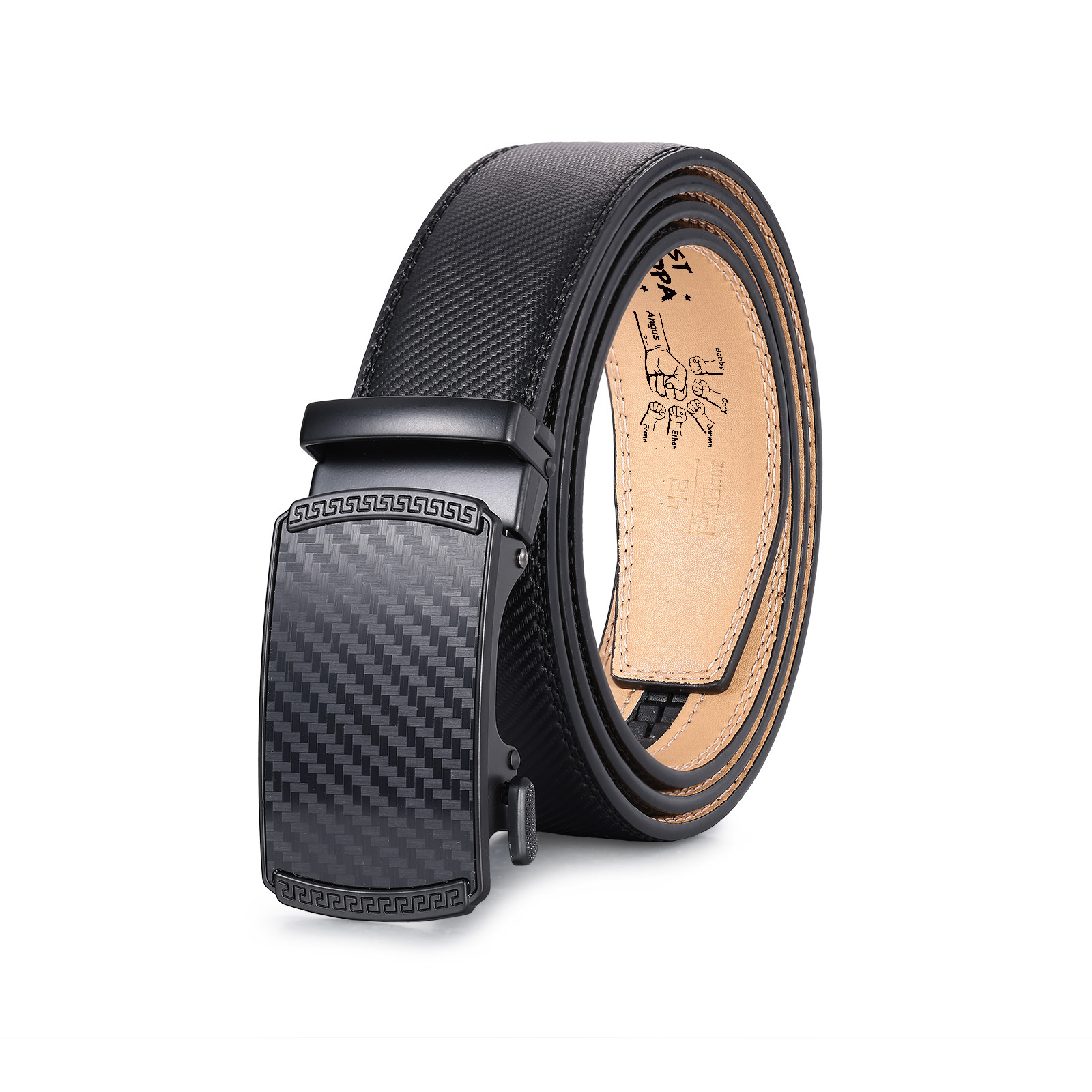 To my Grandpa - Personalised Belt with 2-6 Names and Black Fists Practical Gift for Grandfather's Day | Jessemade