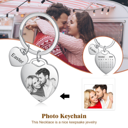 Personalized Photo Keychain Custom Romantic Gift for Him and Her