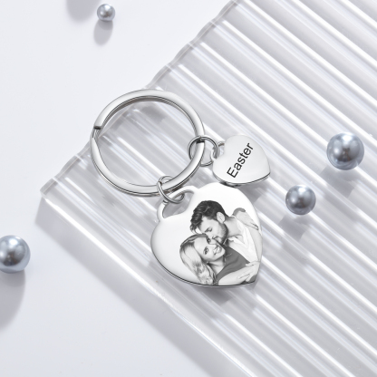 Personalized Photo Keychain Custom Romantic Gift for Him and Her