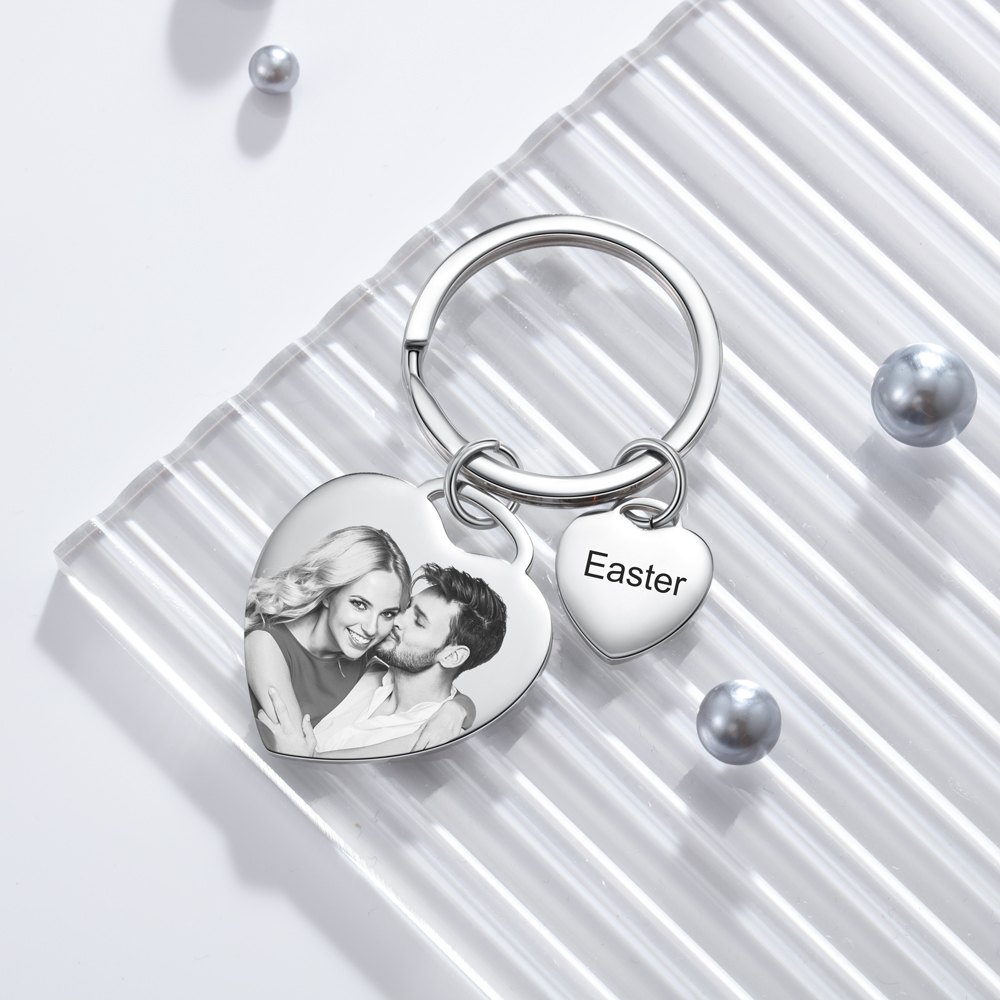 Personalized Photo Keychain Custom Romantic Gift for Him and Her