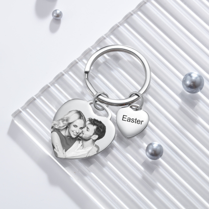 Personalized Photo Keychain Custom Romantic Gift for Him and Her