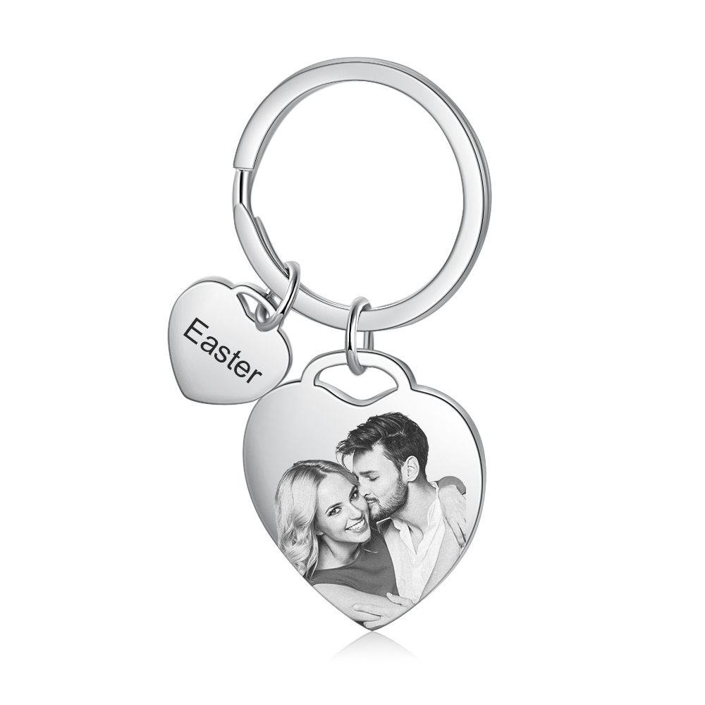 Personalized Photo Keychain Custom Romantic Gift for Him and Her