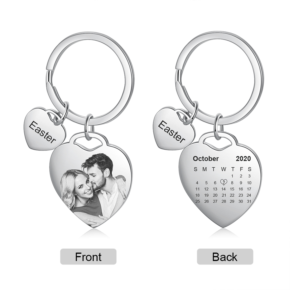Personalized Photo Keychain Custom Romantic Gift for Him and Her