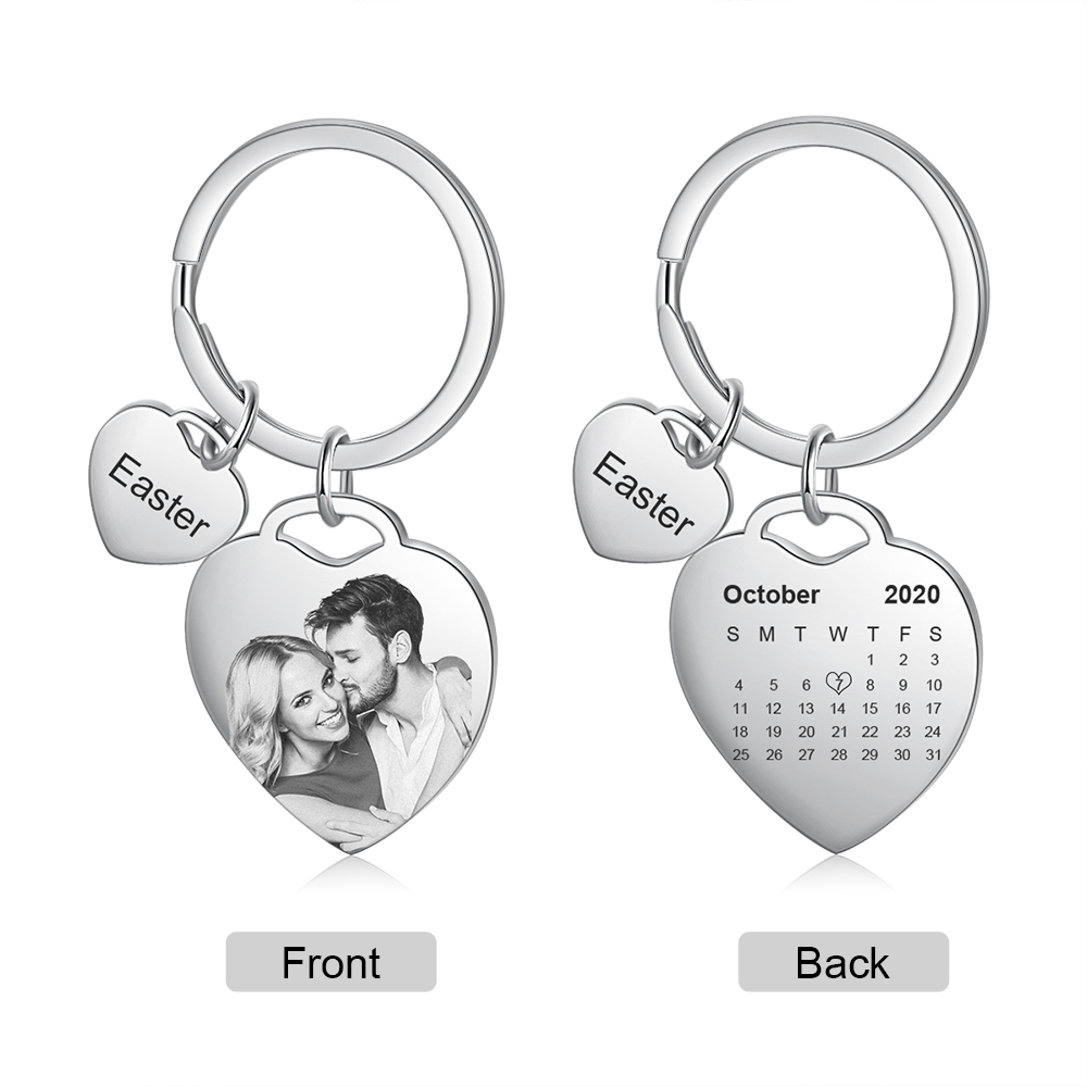 Personalized Photo Keychain Custom Romantic Gift for Him and Her