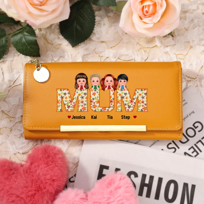 To my Mum - Personalised Women Wallet Custom PU Leather with 1–6 Names, Wallet Gift Multiple Colours | Jessemade