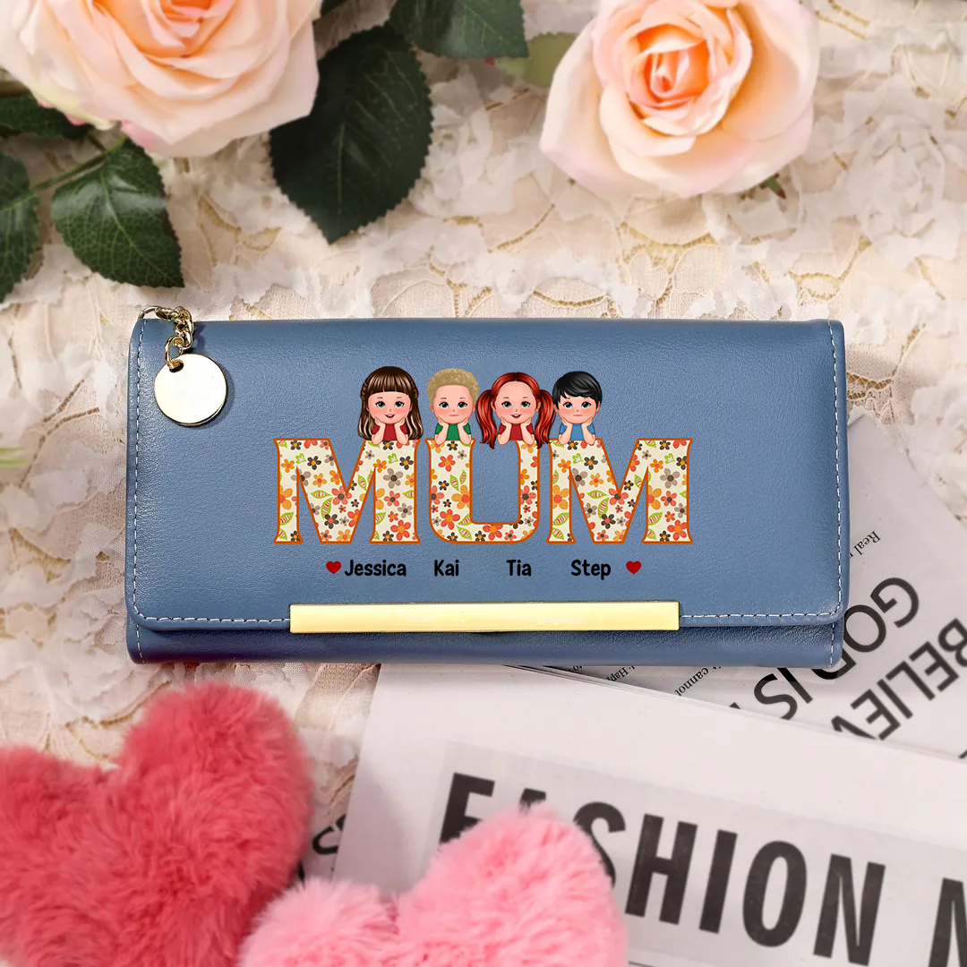 To my Mum - Personalised Women Wallet Custom PU Leather with 1–6 Names, Wallet Gift Multiple Colours | Jessemade