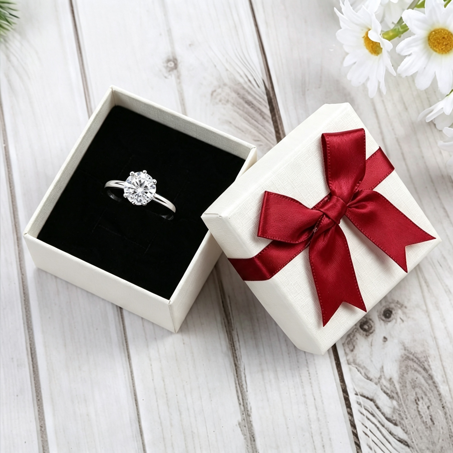 925 Sterling Silver Moissanite Ring – Elegant & Timeless Gift for Women