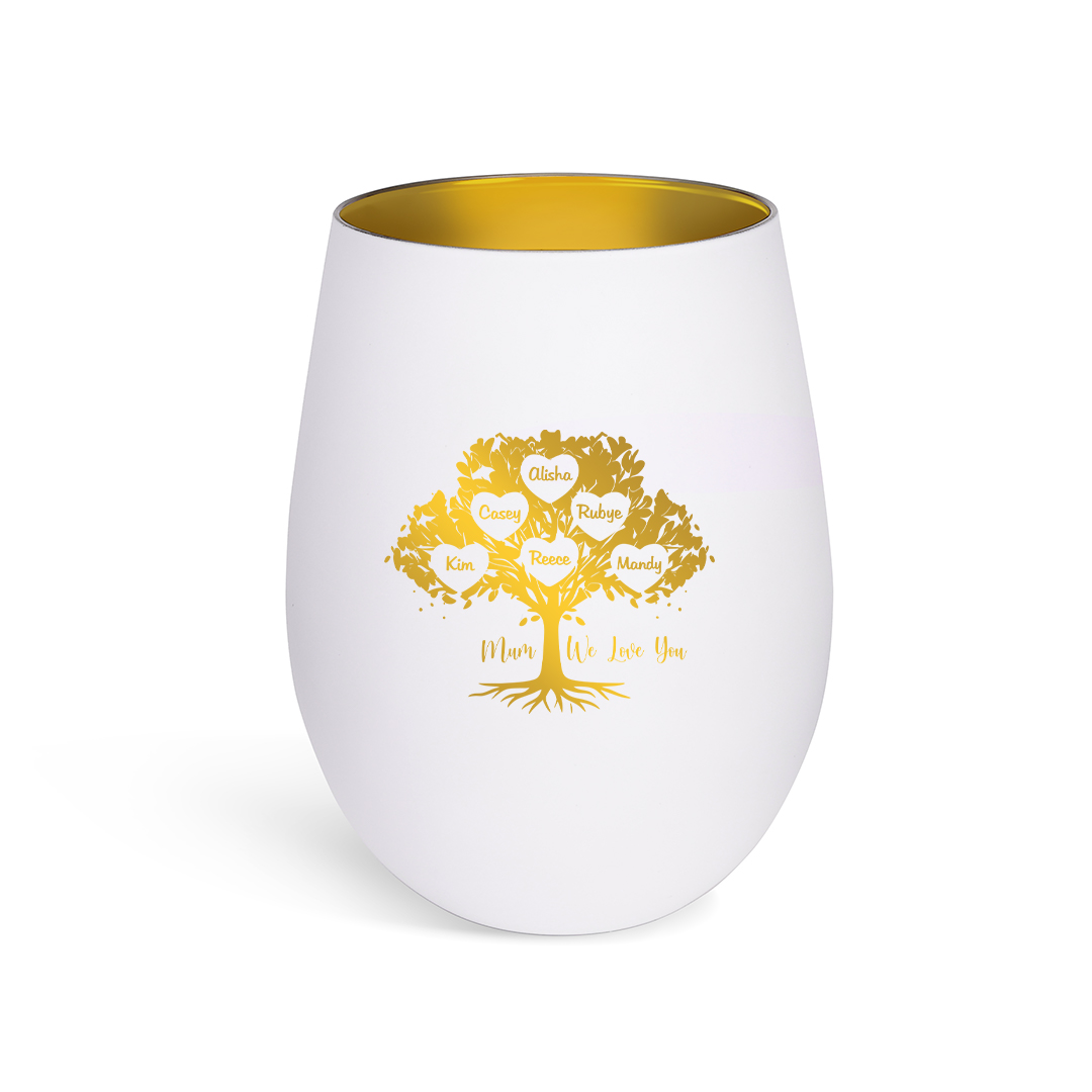 Personalized Glass Candle Holder with Family Tree, personalised 1–10 names