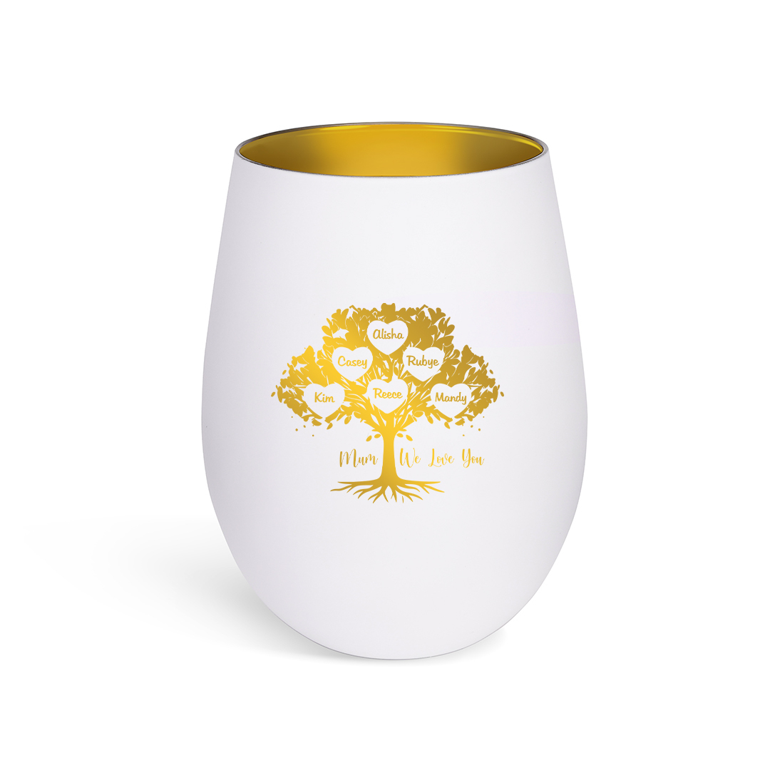 Personalized Glass Candle Holder with Family Tree, personalised 1–10 names