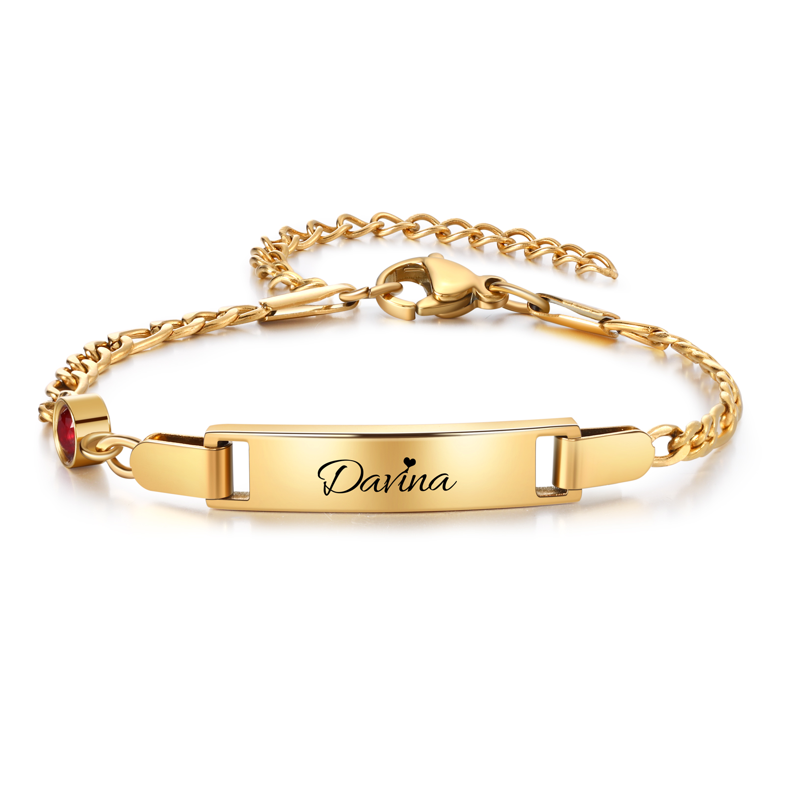 Personalized Bar Bracelet Custom Birthstone & Name Adjustable Bracelet Gift for Daughter