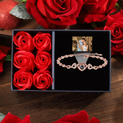 Heart Chain Projection Bracelet Personalized Photo Bracelet Birthday Gift for Her-Jessemade AU