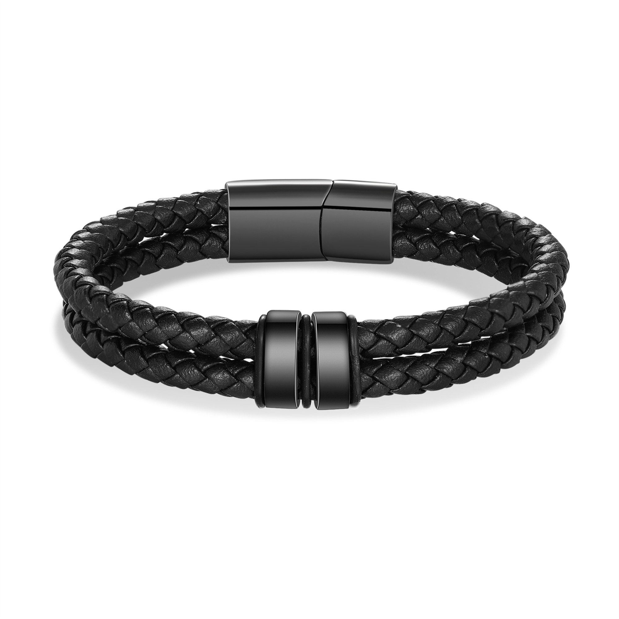 Personalised Men Bracelet with 2 Names & 1 Text - Custom Gift for Him | Jessemade