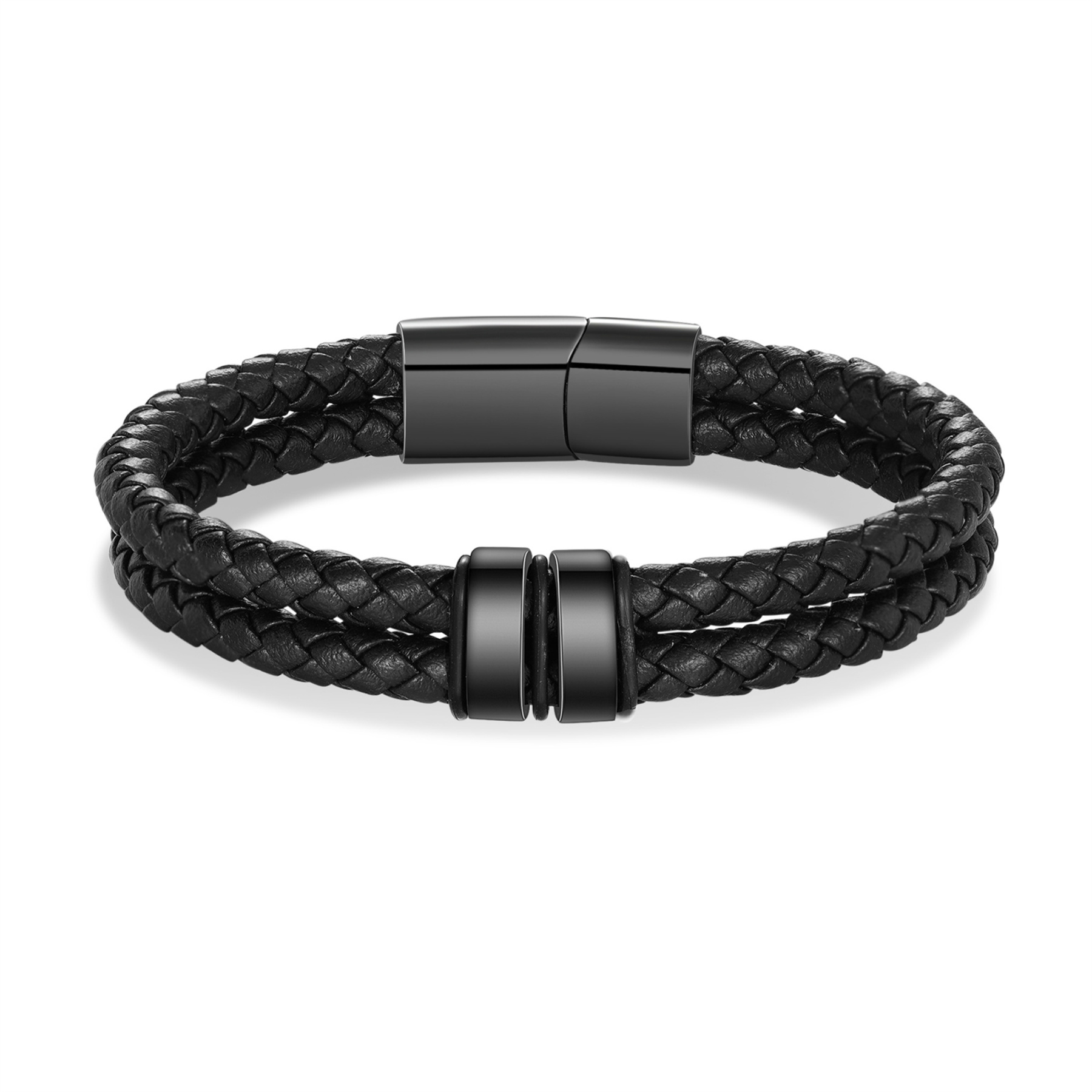 Personalised Men Bracelet with 2 Names & 1 Text - Custom Gift for Him | Jessemade