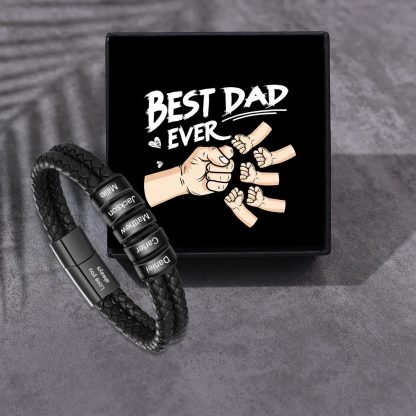 Personalised Men Bracelet with 2-6 Names & 1 Text - Custom Gift for Him | Jessemade