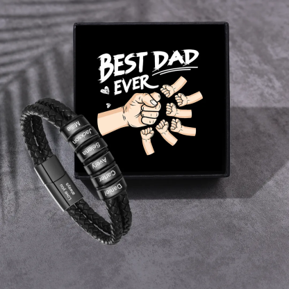 Personalised Men Bracelet with 2-6 Names & 1 Text - Custom Gift for Him | Jessemade
