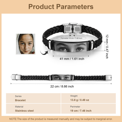Personalised Men's Bracelet Custom 1 Photo Stainless Steel Gifts for Him-Jessemade AU