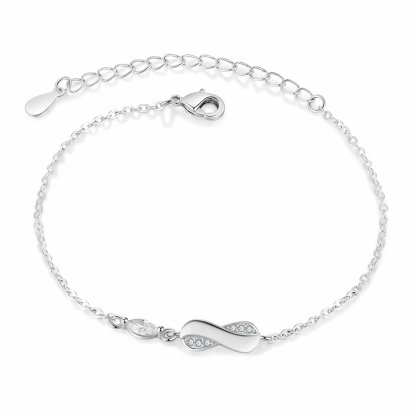 Infinity Bracelet Engraved with 1 Name Oval Shape Pesonalised Family Bracelet for Mum-Jessemade AU