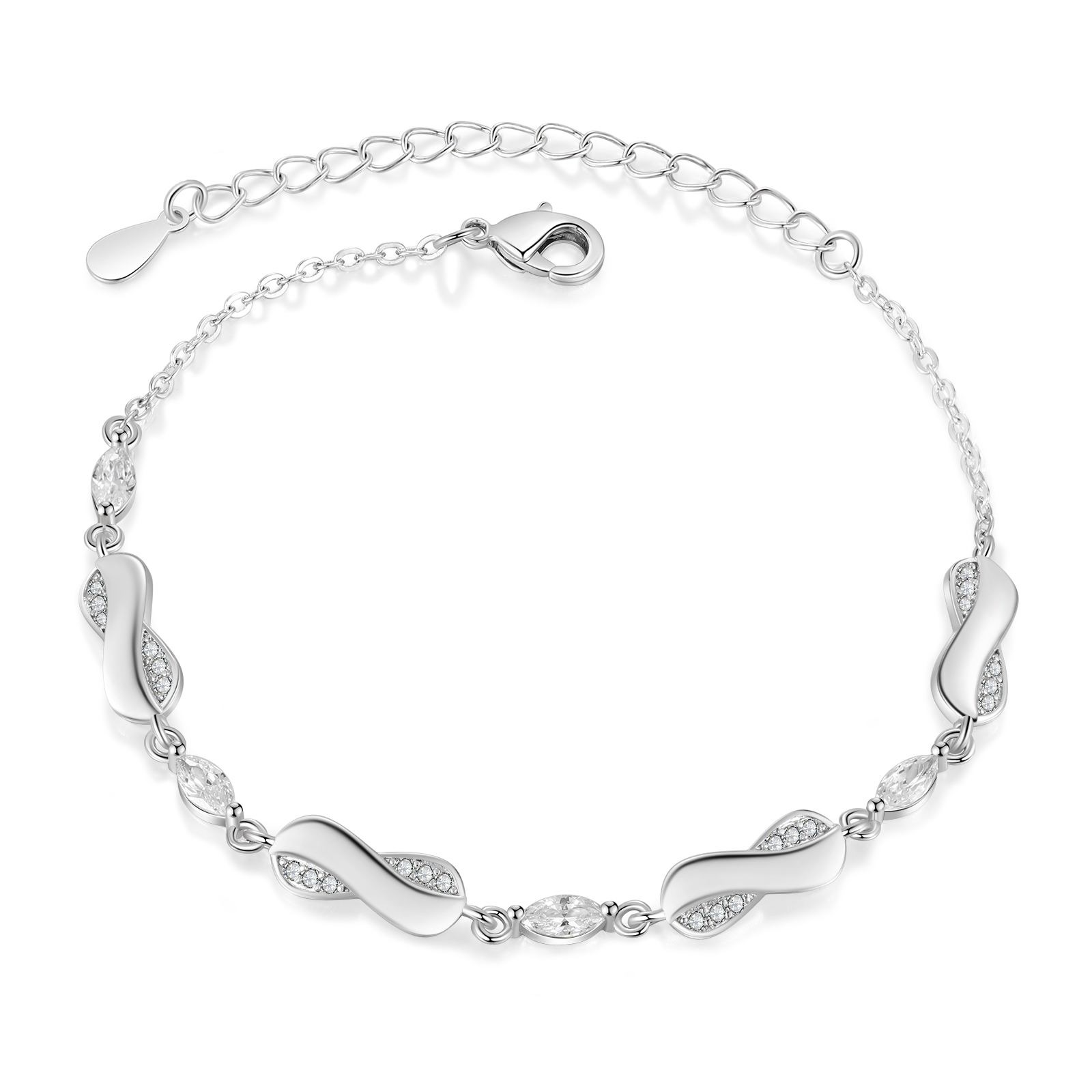 Infinity Bracelet Personalised with 4 Names Oval Shape Family Bracelet for Mum-Jessemade AU