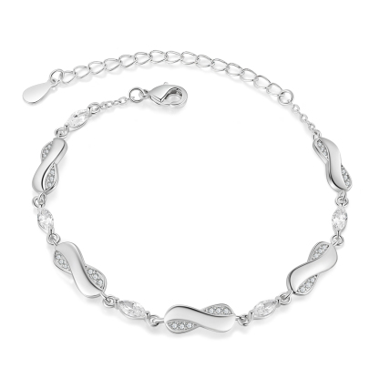 Infinity Bracelet Personalised with 5 Names Oval Shape Family Bracelet for Mum-Jessemade AU