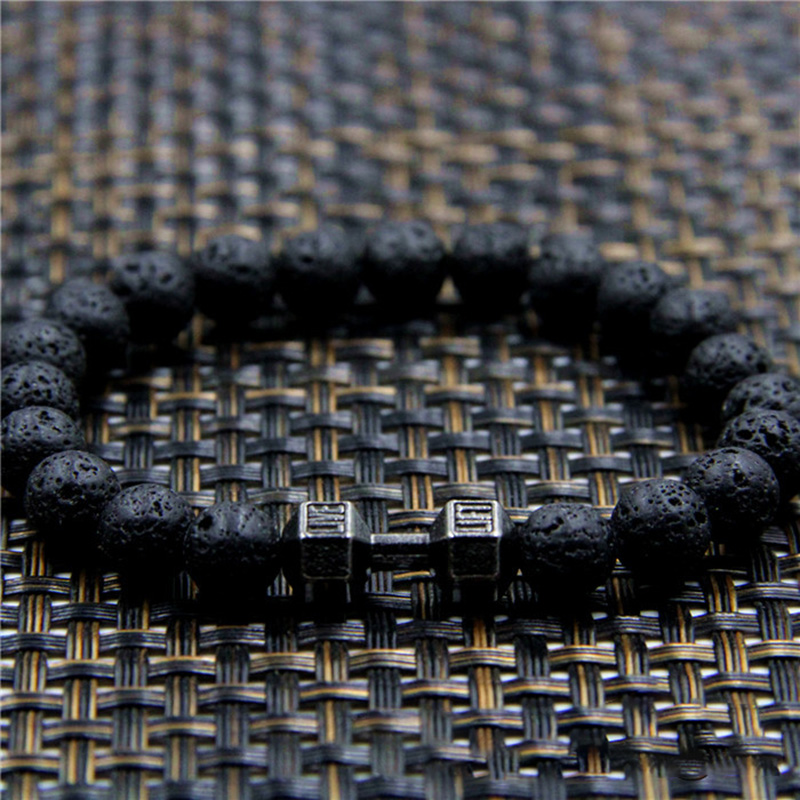 Volcanic Stone Bracelet Beads Bracelet Black Gifts for Men-Jessemade AU