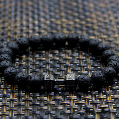 Volcanic Stone Bracelet Beads Bracelet Black Gifts for Men-Jessemade AU