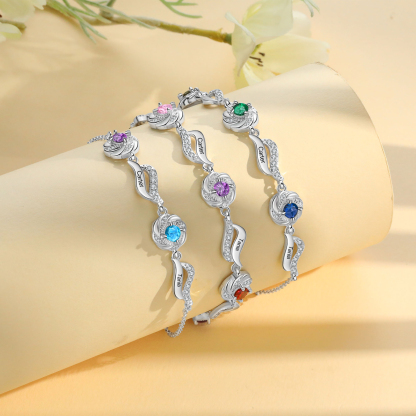 4 Names Personalised Birthstone Bracelet with Custom Names A Unique Keepsake for Cherished Bonds-Jessemade AU