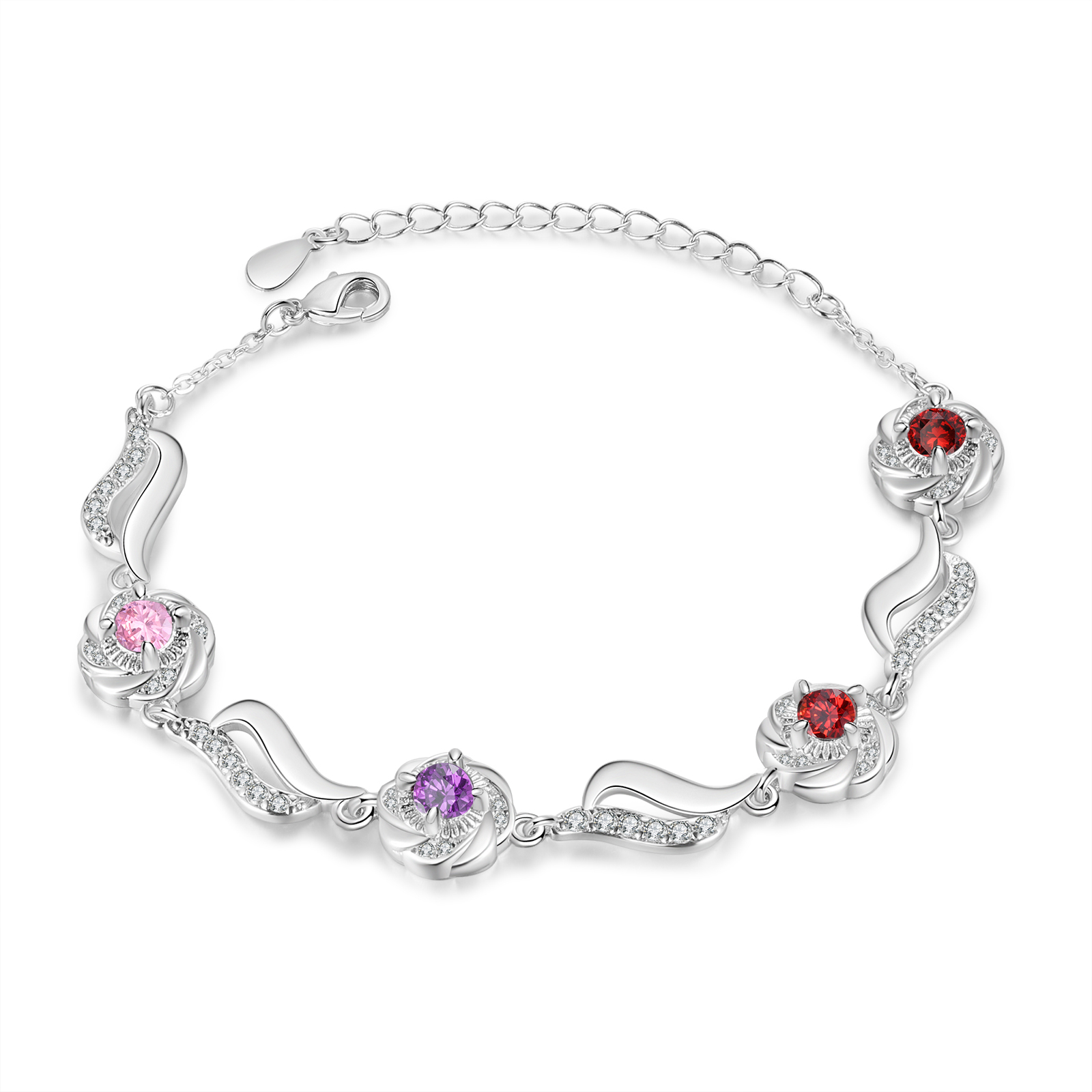 4 Names Personalised Birthstone Bracelet with Custom Names A Unique Keepsake for Cherished Bonds-Jessemade AU