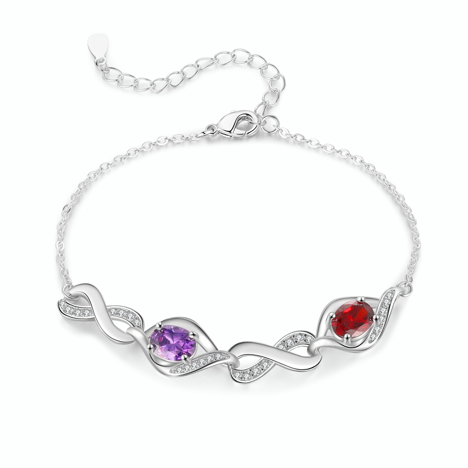 Personalised Bracelet with 2 Names & Birthstones A Unique Gift of Friendship & Love-Jessemade AU