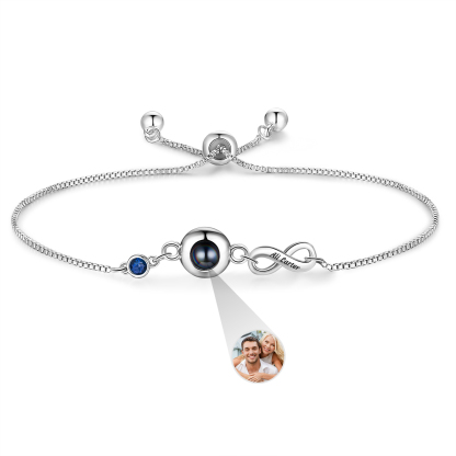 Custom Projection Bracelet for Women Adjustable Infinity Bracelet with