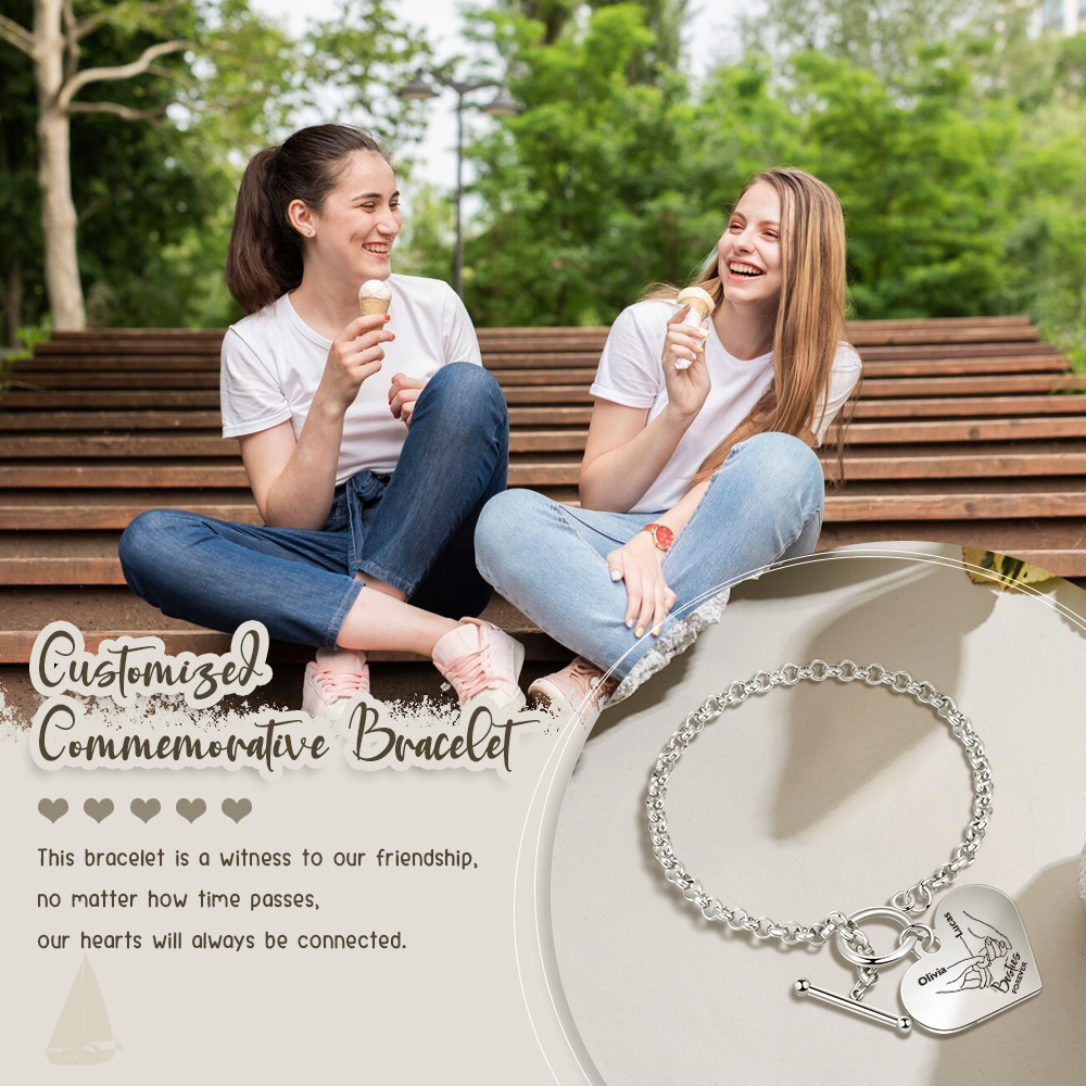 Personalised Pinky Promise Besties Forever Bracelet Custom 2 Names Gift Set for Friends-Jessemade AU