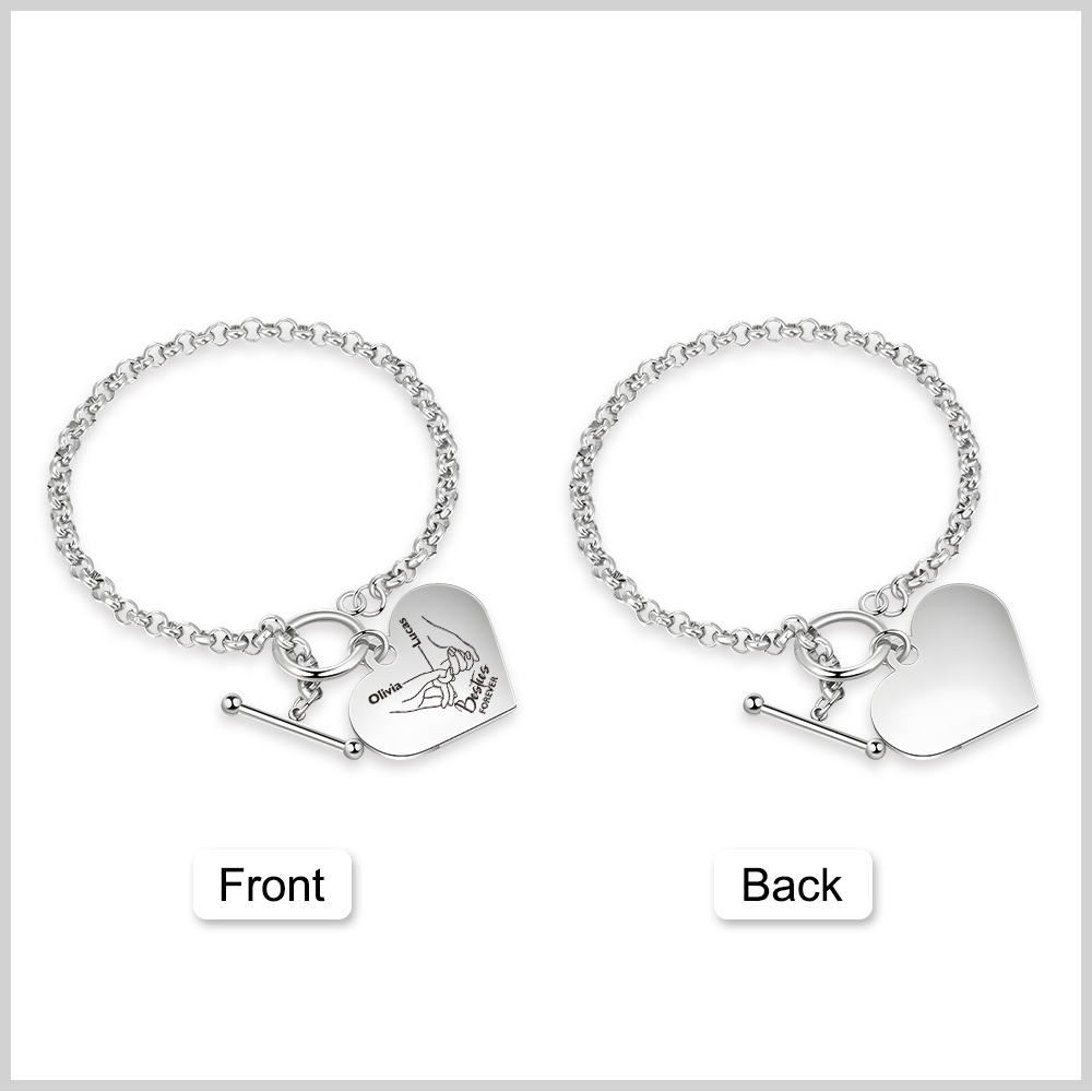Personalised Pinky Promise Besties Forever Bracelet Custom 2 Names Gift Set for Friends-Jessemade AU