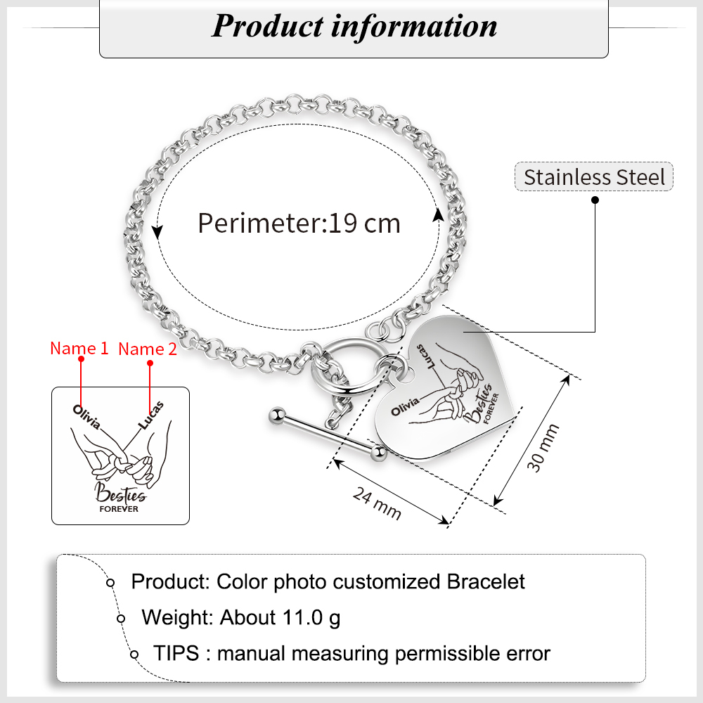 Personalised Pinky Promise Besties Forever Bracelet Custom 2 Names Gift Set for Friends-Jessemade AU