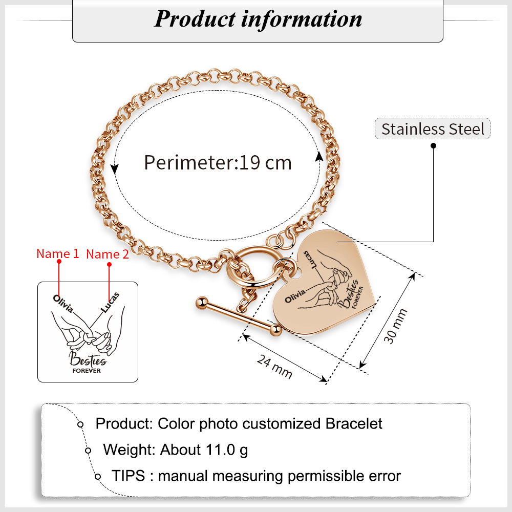 Personalised Pinky Promise Besties Forever Bracelet Custom 2 Names Gift for Friends-Jessemade AU