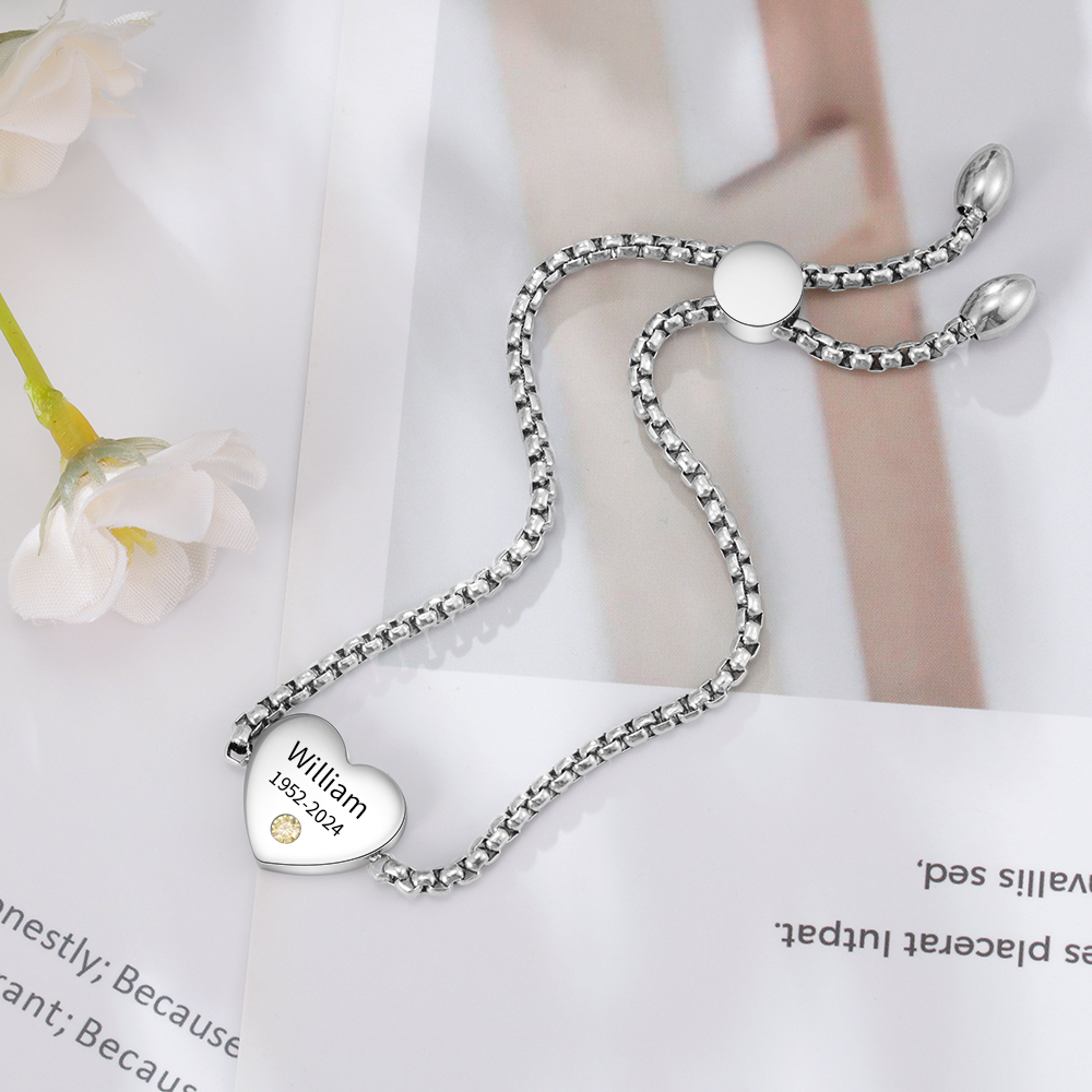 Personalised Memorial Bracelet Custom with Name Date Birthstone Card - They Walk Beside Us Every Day-Jessemade AU