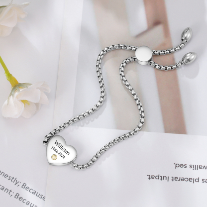 Personalised Memorial Bracelet Custom with Name Date Birthstone Card - They Walk Beside Us Every Day-Jessemade AU