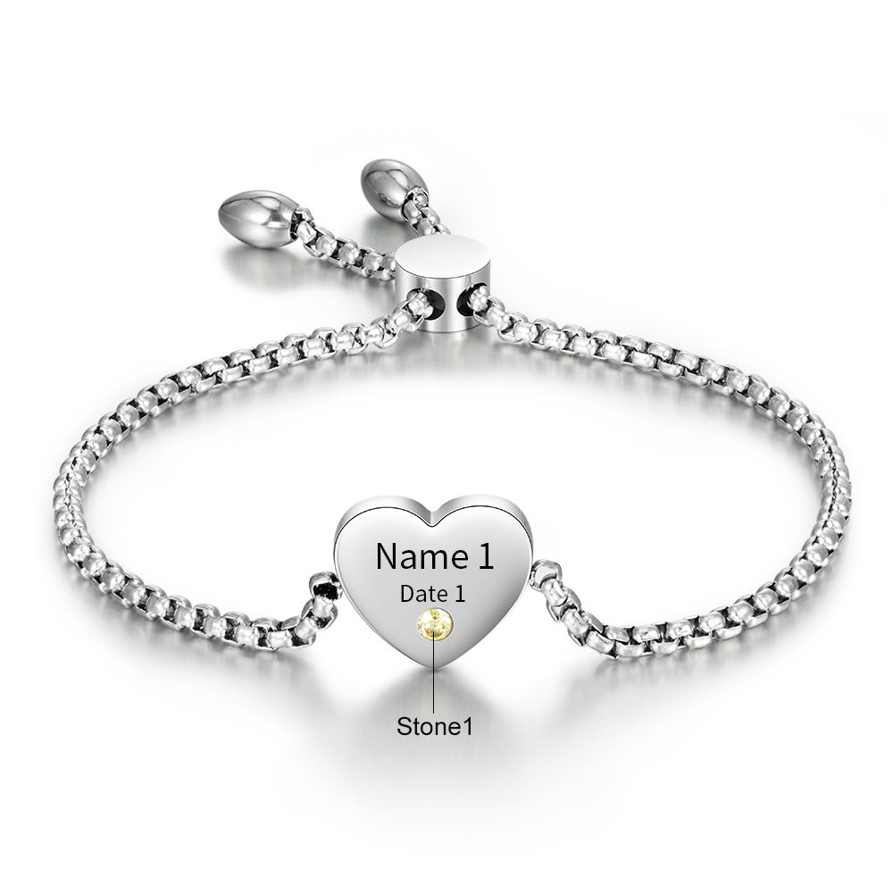 Personalised Memorial Bracelet Custom with Name Date Birthstone Card - They Walk Beside Us Every Day-Jessemade AU