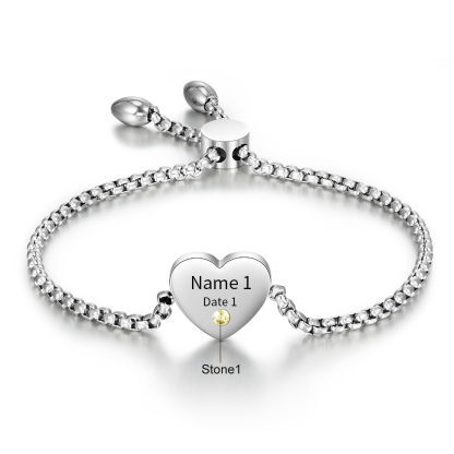 Personalised Memorial Bracelet Custom with Name Date Birthstone Card - They Walk Beside Us Every Day-Jessemade AU