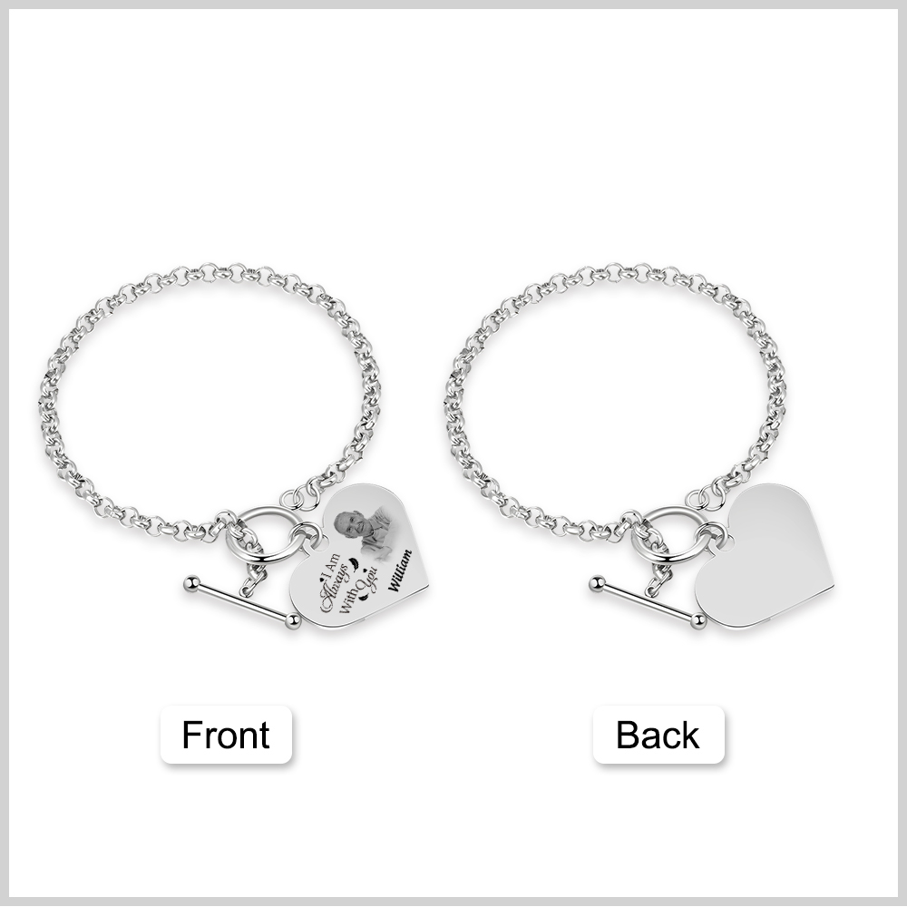 Personalised Memorial Bracelet with Custom Name and Photo I Am Always With You Gift Set for Family Members-Jessemade AU
