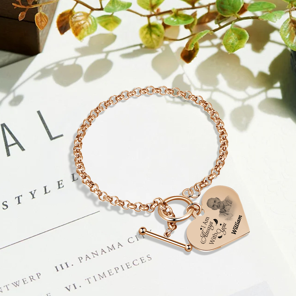 Personalised Memorial Bracelet with Custom Name and Photo I Am Always With You Gift for Family Members-Jessemade AU